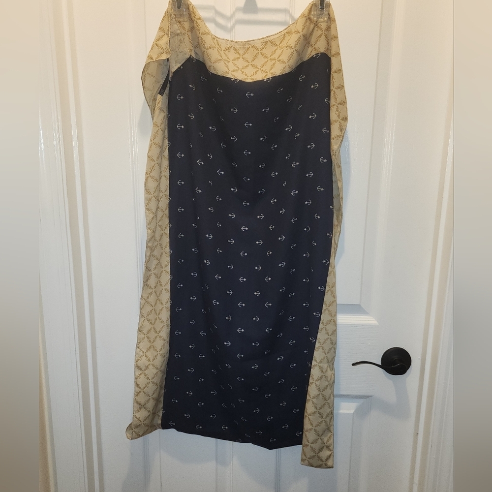 NWT Lands End "cool beige anchor" scarf *299.13